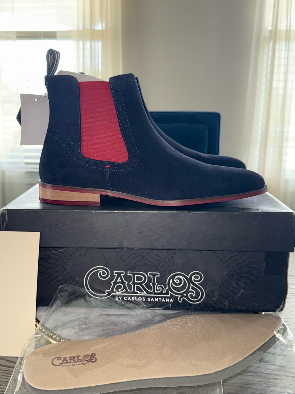 🔻Carlos Santana Men’s Mantra Chelsea Suede Chukka Boots | Deep Blue | Sz. 10 NWB